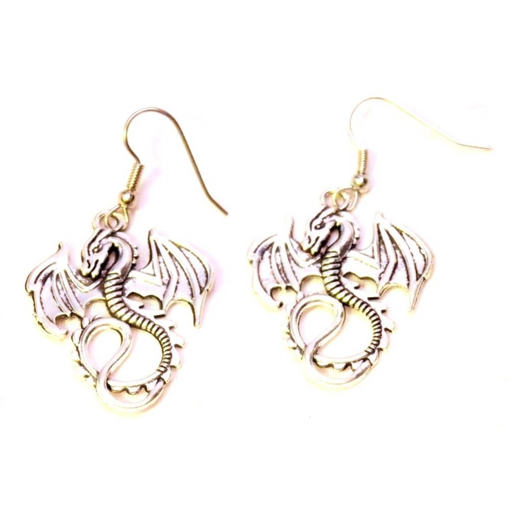 Soaring winged dragon earrings 420